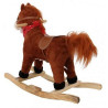 Brązowy konik na biegunach z ruchomym ogonem i dźwiękiem