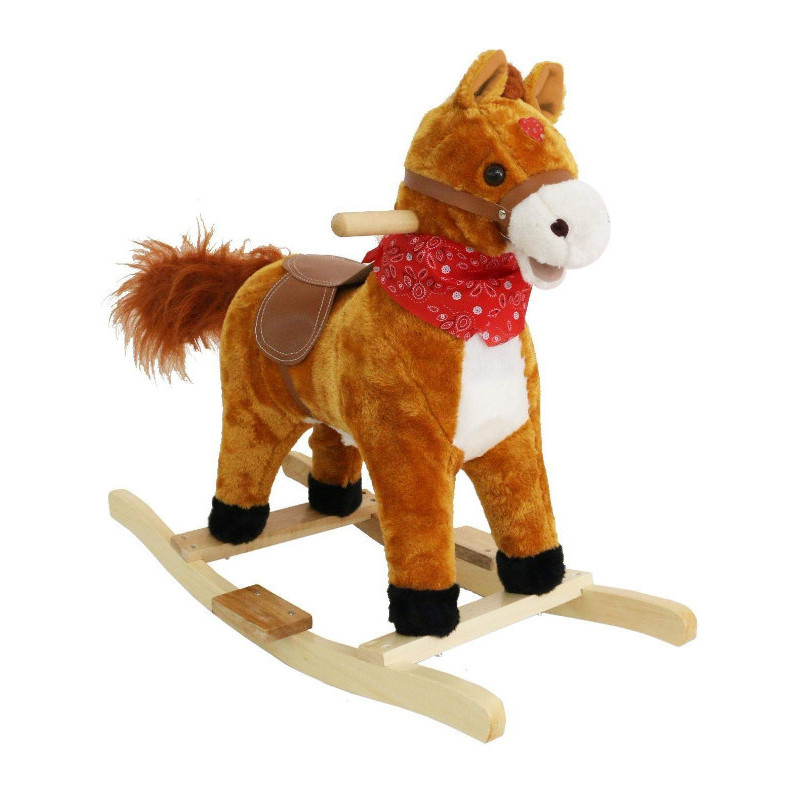 Konik Rudy Koń na biegunach rży + ruchomy ogon i pysk bujak