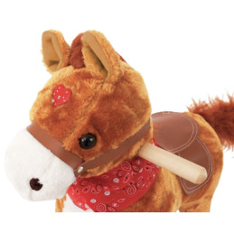 Konik Rudy Koń na biegunach rży + ruchomy ogon i pysk bujak