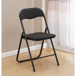 Krzesło składane C-9281 czarne - ekoskóra, stal