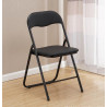 Krzesło składane C-9281 czarne - ekoskóra, stal