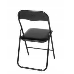 Krzesło składane C-9281 czarne - ekoskóra, stal