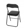 Krzesło składane C-9281 czarne - ekoskóra, stal