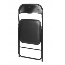 Krzesło składane C-9281 czarne - ekoskóra, stal