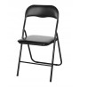 Krzesło składane C-9281 czarne - ekoskóra, stal