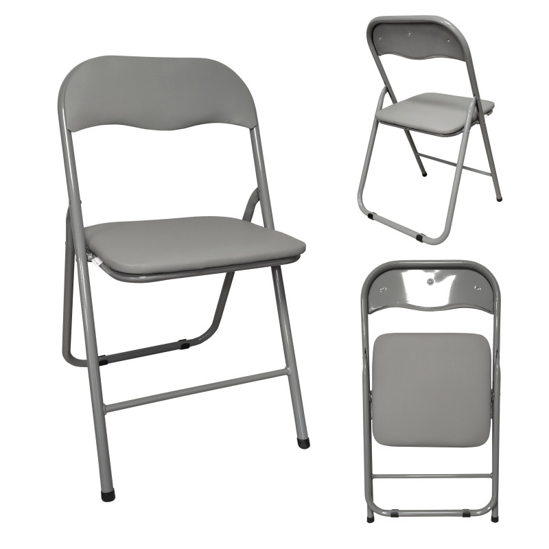 Krzesło składane ogrodowe cateringowe bankietowe biurowe C-9281 szare