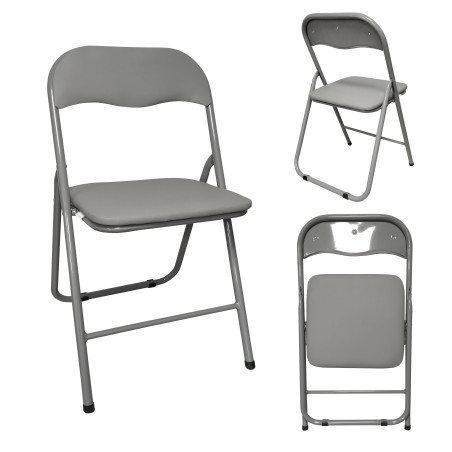 Krzesło składane ogrodowe cateringowe bankietowe biurowe C-9281 szare