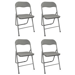 Zestaw 4 krzeseł składanych C-9281 szare