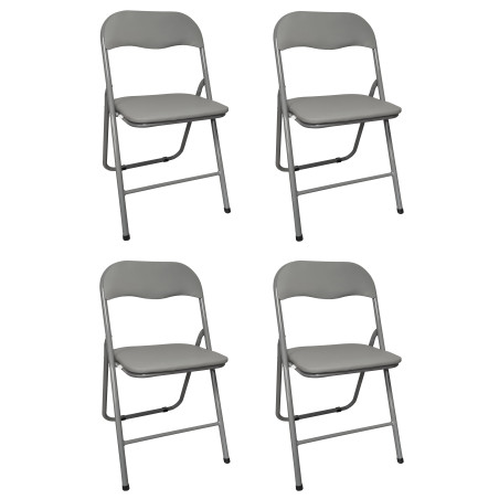 Zestaw 4 krzeseł składanych C-9281 szare