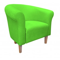 Fotel Milo mikrofaza zielony z nogami buk
