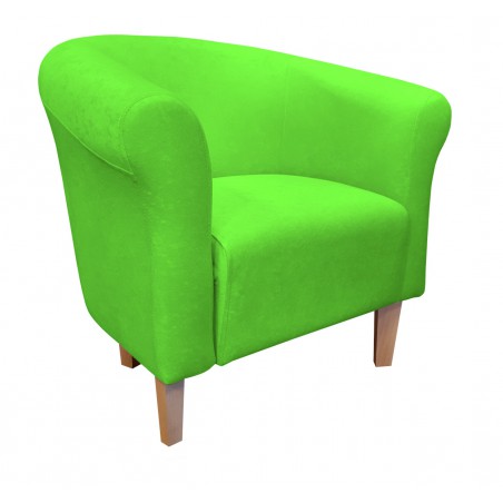 Fotel Milo mikrofaza zielony z nogami buk
