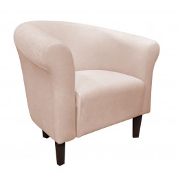 Fotel Milo Mikrofaza 1 jasny beż nogi venge