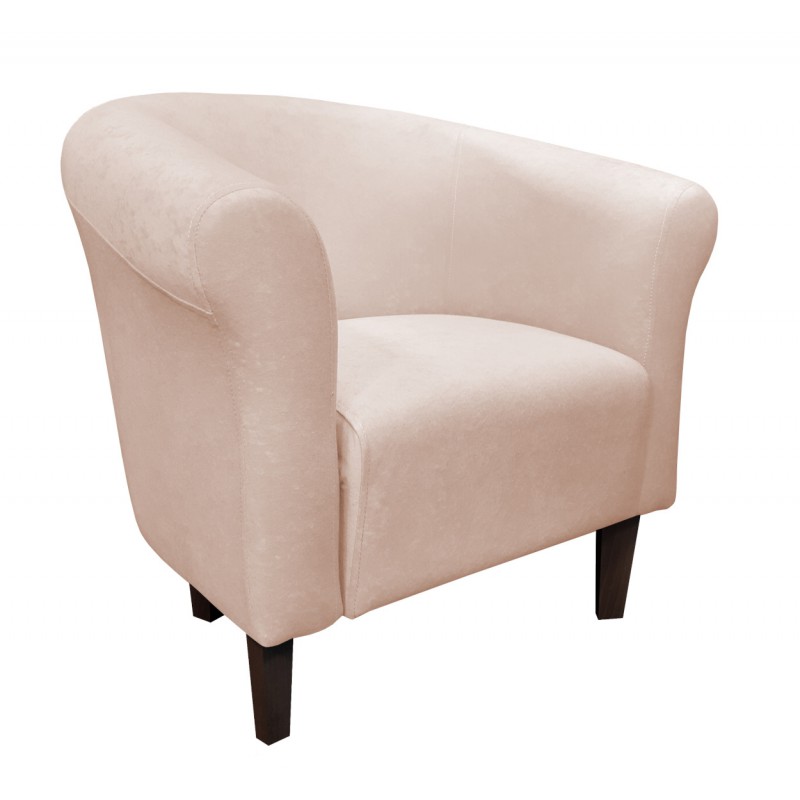 Fotel Milo Mikrofaza 1 jasny beż nogi venge