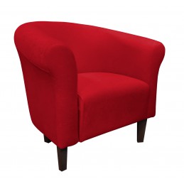 Fotel Milo Mikrofaza czerwony z nogami venge