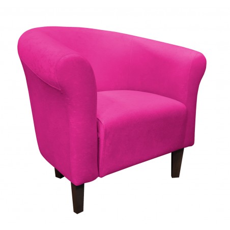 Fotel Milo Mikrofaza 10 różowy nogi venge