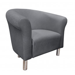 Fotel Milo Mikrofaza 17 szary nogi chrom