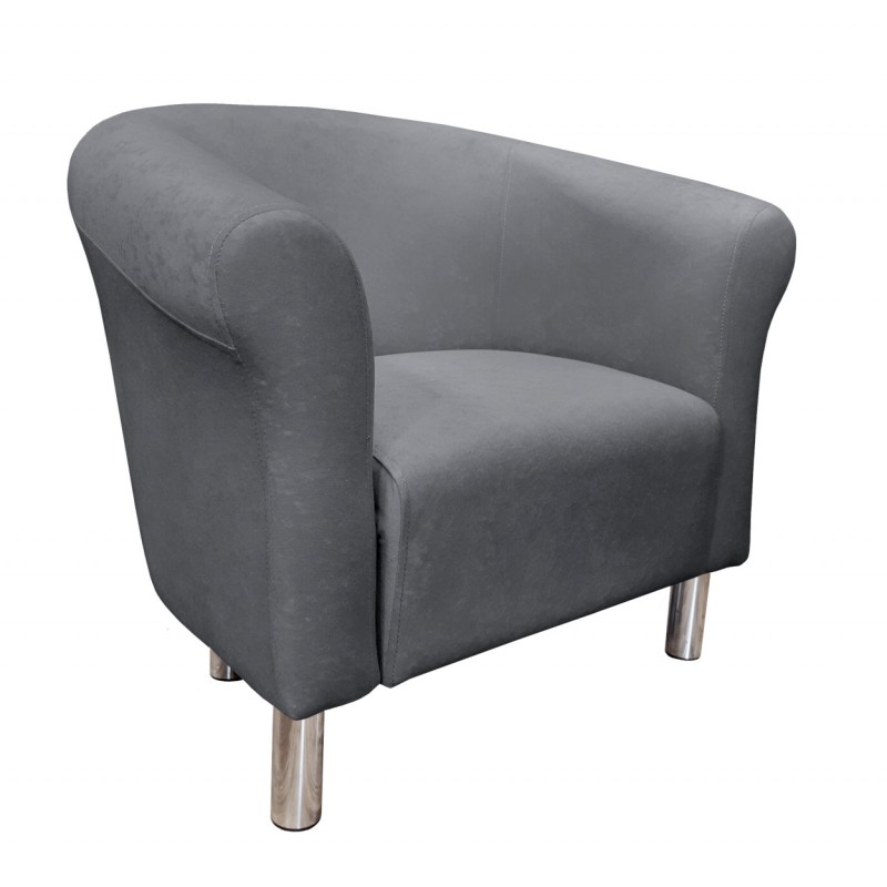 Fotel Milo Mikrofaza 17 szary nogi chrom