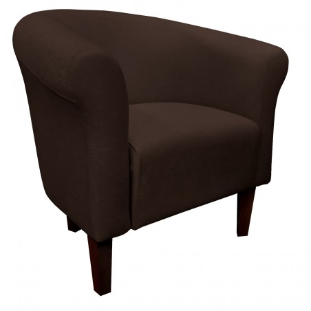 Fotel Milo Mikrofaza 4 brąz nogi venge