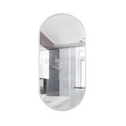 Lustro Elipsa 75x40cm srebrne GX-06 ścienne owalne łazienkowe do salonu sypialni loftowe Industrialne minimalistyczne