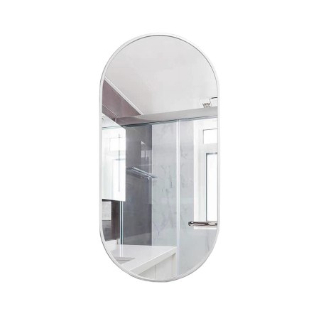 Lustro Elipsa 100x50cm srebrne ścienne owalne łazienkowe do salonu sypialni loftowe Industrialne minimalistyczne