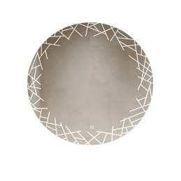 Lustro okrągłe LED 60 cm z piaskowanym wzorem