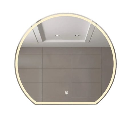 Lustro LED 50 cm z piaskowanym wzorem i dotykowym włącznikiem