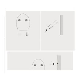 LUSTRO LED FI60cm WŁĄCZNIK DOTYKOWY PIASKOWANE ŁAZIENKOWE Z PODŚWIETLENIEM