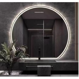 LUSTRO LED FI60cm WŁĄCZNIK DOTYKOWY PIASKOWANE ŁAZIENKOWE Z PODŚWIETLENIEM