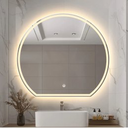 Lustro LED 60cm z piaskowanym wzorem i włącznikiem dotykowym