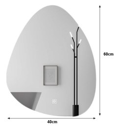 LUSTRO LED 40x60 S01 WŁĄCZNIK DOTYKOWY PIASKOWANE ŁAZIENKOWE Z PODŚWIETLENIEM