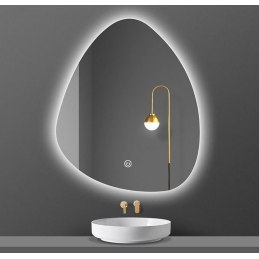 LUSTRO LED 50x70 S01 WŁĄCZNIK DOTYKOWY PIASKOWANE ŁAZIENKOWE Z PODŚWIETLENIEM
