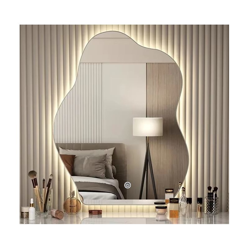 LUSTRO LED 50x70 YU01 WŁĄCZNIK DOTYKOWY PIASKOWANE ŁAZIENKOWE Z PODŚWIETLENIEM