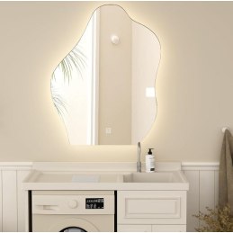 LUSTRO LED 50x70 YU01 WŁĄCZNIK DOTYKOWY PIASKOWANE ŁAZIENKOWE Z PODŚWIETLENIEM