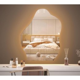 LUSTRO LED 50x70 YU01 WŁĄCZNIK DOTYKOWY PIASKOWANE ŁAZIENKOWE Z PODŚWIETLENIEM