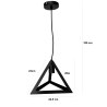 Lampa sufitowa loft trójkątna AT2-1SZ-Black czarna