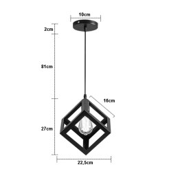 Lampa sufitowa metalowa loft sześcian AT3-1SZ-Black