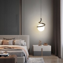 Lampa wisząca AT5-1SZ-Black – czarny szklany klosz