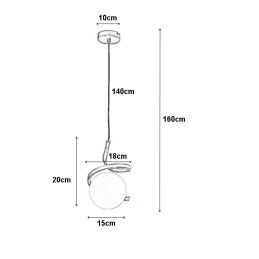 Lampa sufitowa AT5-1SZ-Gold złota szklana