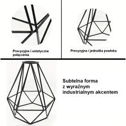 Lampa sufitowa loft AT6-1SZ-Black czarna E27