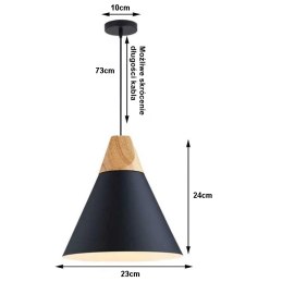 Lampa sufitowa AT8-1SZ-Black metal i drewno