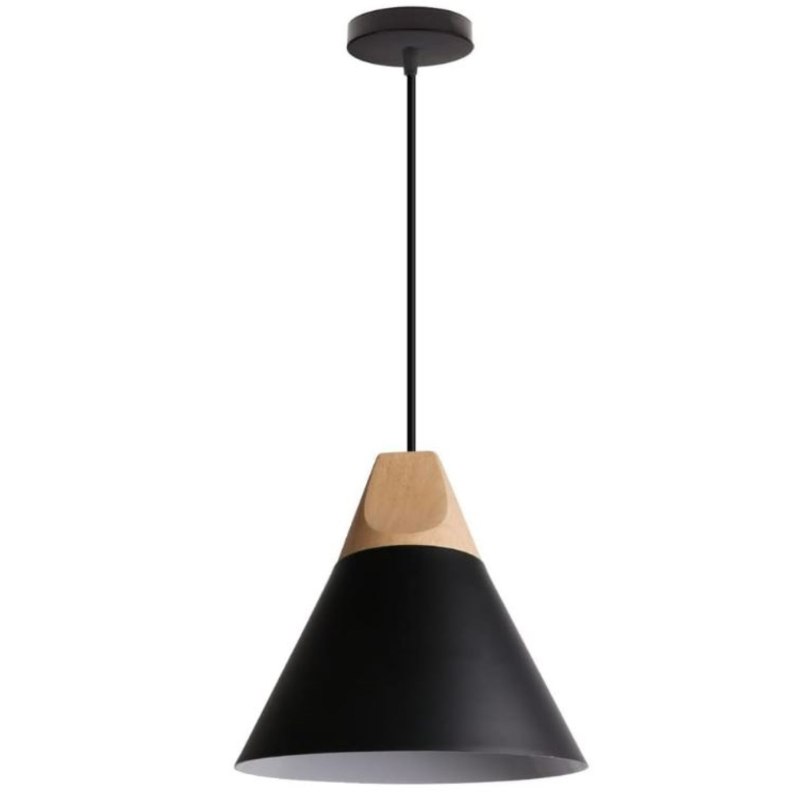 Lampa sufitowa AT8-1SZ-Black metal i drewno