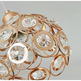 Lampa sufitowa z ażurowymi kloszami kryształkami wisząca AT10-3SZ-Gold