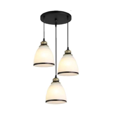 Lampa sufitowa szklana klosz metalowa wisząca AT11-3SZ-Black+White