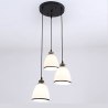Lampa sufitowa szklana klosz metalowa wisząca AT11-3SZ-Black+White