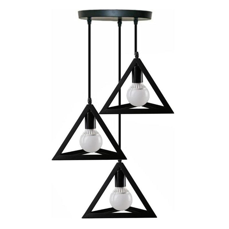 Lampa sufitowa metalowa loft trójkątna wisząca AT13-3SZ-Black