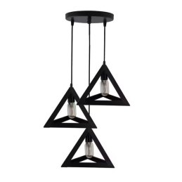 Lampa sufitowa metalowa loft trójkątna wisząca AT13-3SZ-Black