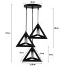 Lampa sufitowa metalowa loft trójkątna wisząca AT13-3SZ-Black