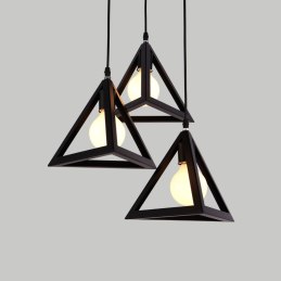 Lampa sufitowa metalowa loft trójkątna wisząca AT13-3SZ-Black