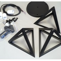 Lampa sufitowa metalowa loft trójkątna wisząca AT13-3SZ-Black