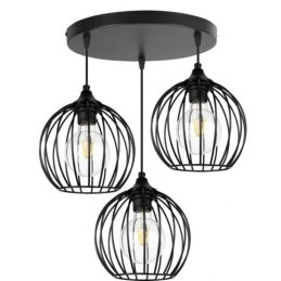 Lampa wisząca metalowa AT15-3SZ-Black – 3 klosze